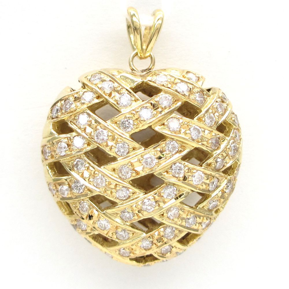 K18 ゴールド ダイヤモンド 1.00ct 1カラット ペンダントトップ ハート  