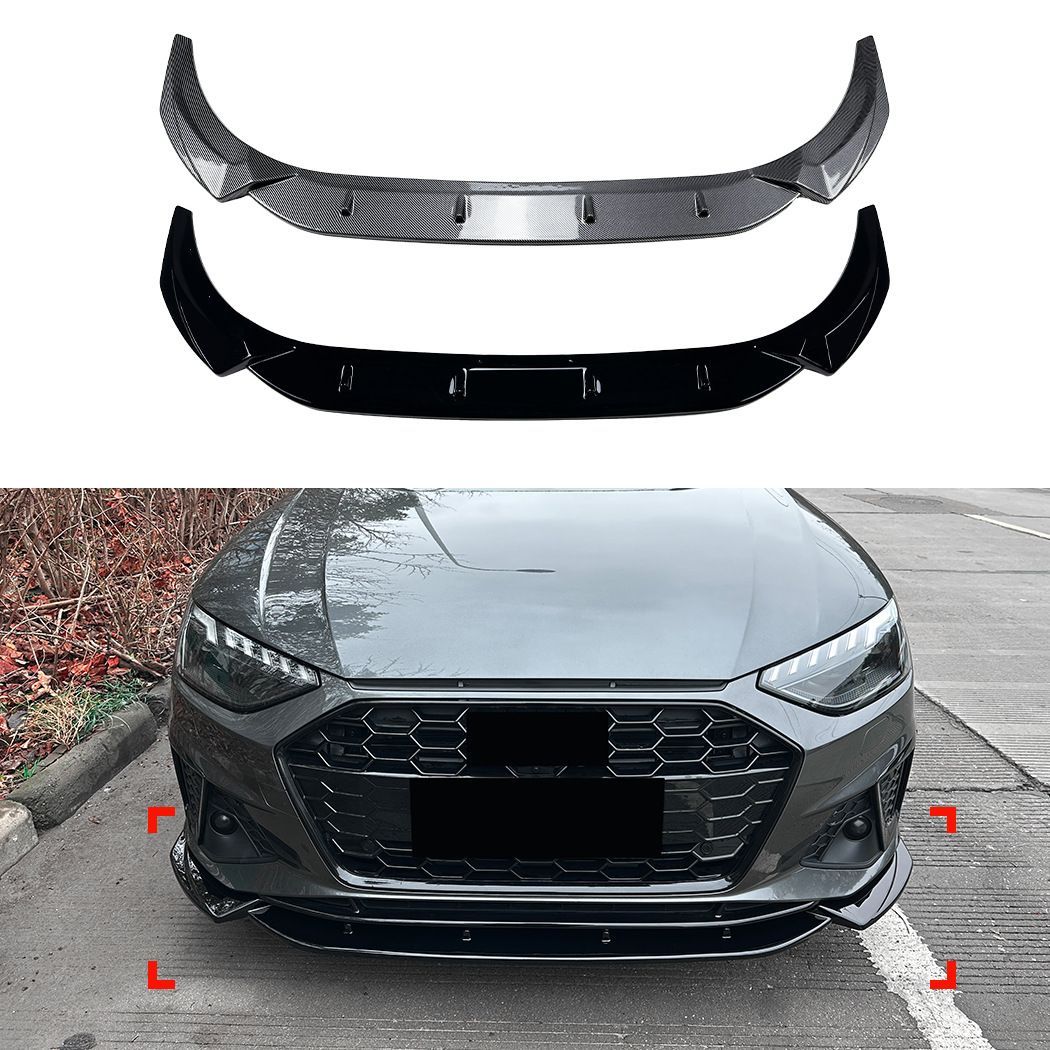 ​​ ​​ アウディ A4 B9.5 Sライン 2020-2025年式 フロントバンパー一体型リップスポイラー エアロ外装カスタムパーツ