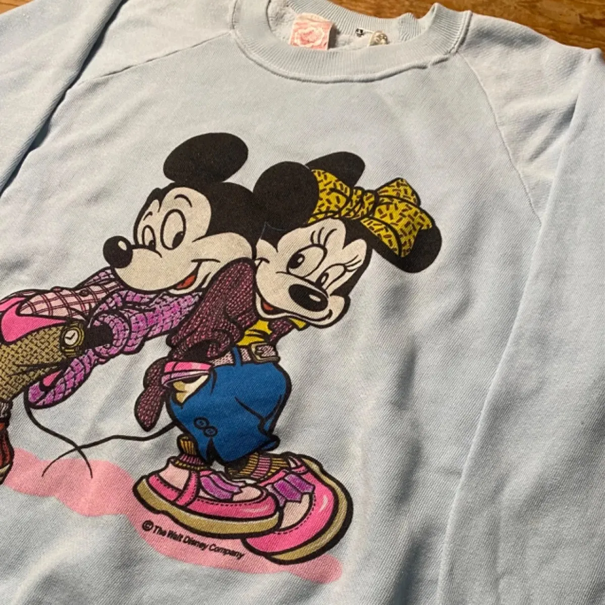 80's Disney Mickey & Minnie プリントスウェット USA古着 vintage