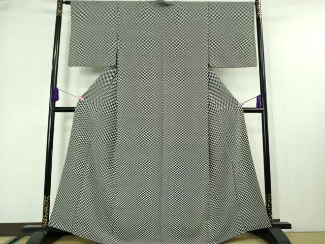 平和屋着物□極上 小紋 市松文様 鬼しぼ縮緬 逸品 DZAA6830kh5 - メルカリ 
