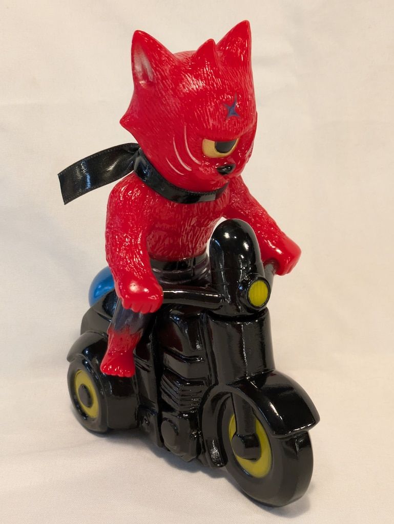 REALHEAD x 一番星 爆走! ネコ男 バイク黒成型/ネコ男/赤成型