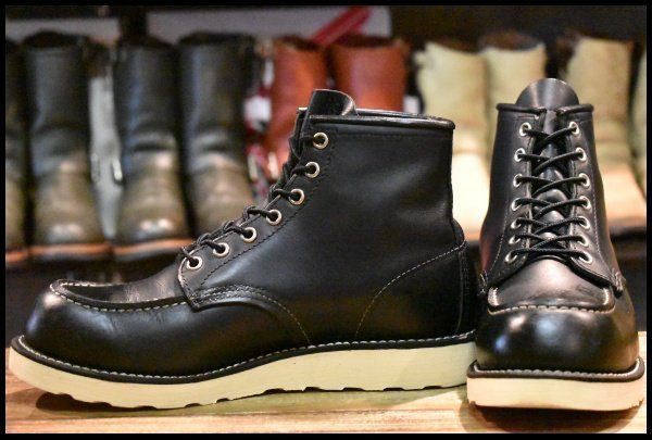 【7.5D 美品 10年】レッドウィング 8179 アイリッシュセッター 黒 ブラッククローム モックトゥ 編み上げ ブーツ redwing HOPESMORE【FA368】