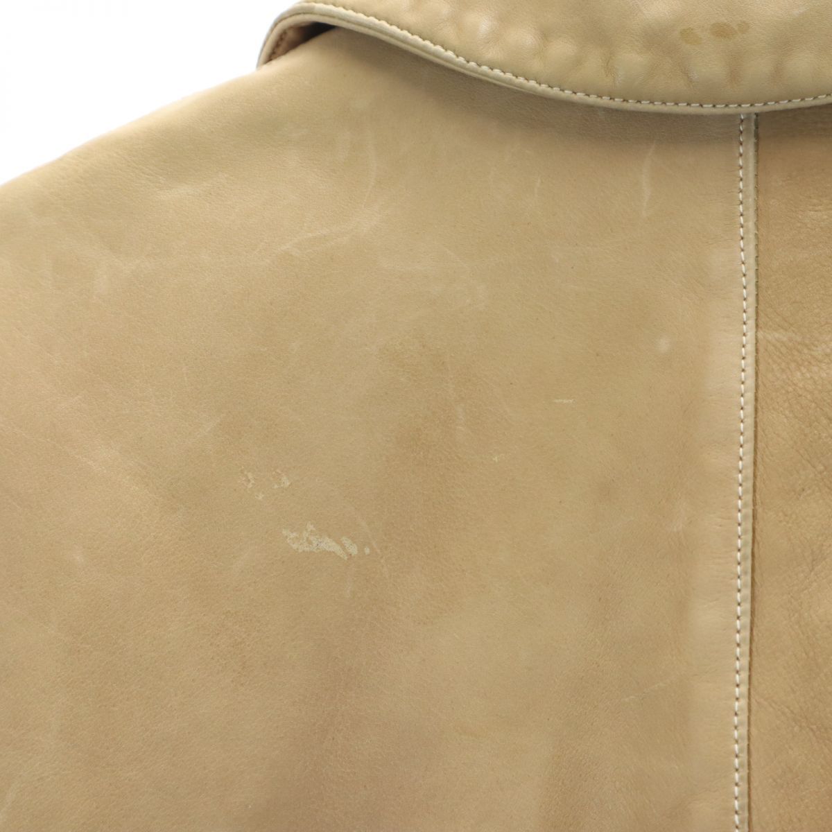 マルニ 本革 レザーコート 42 ベージュ MARNI レディース 古着