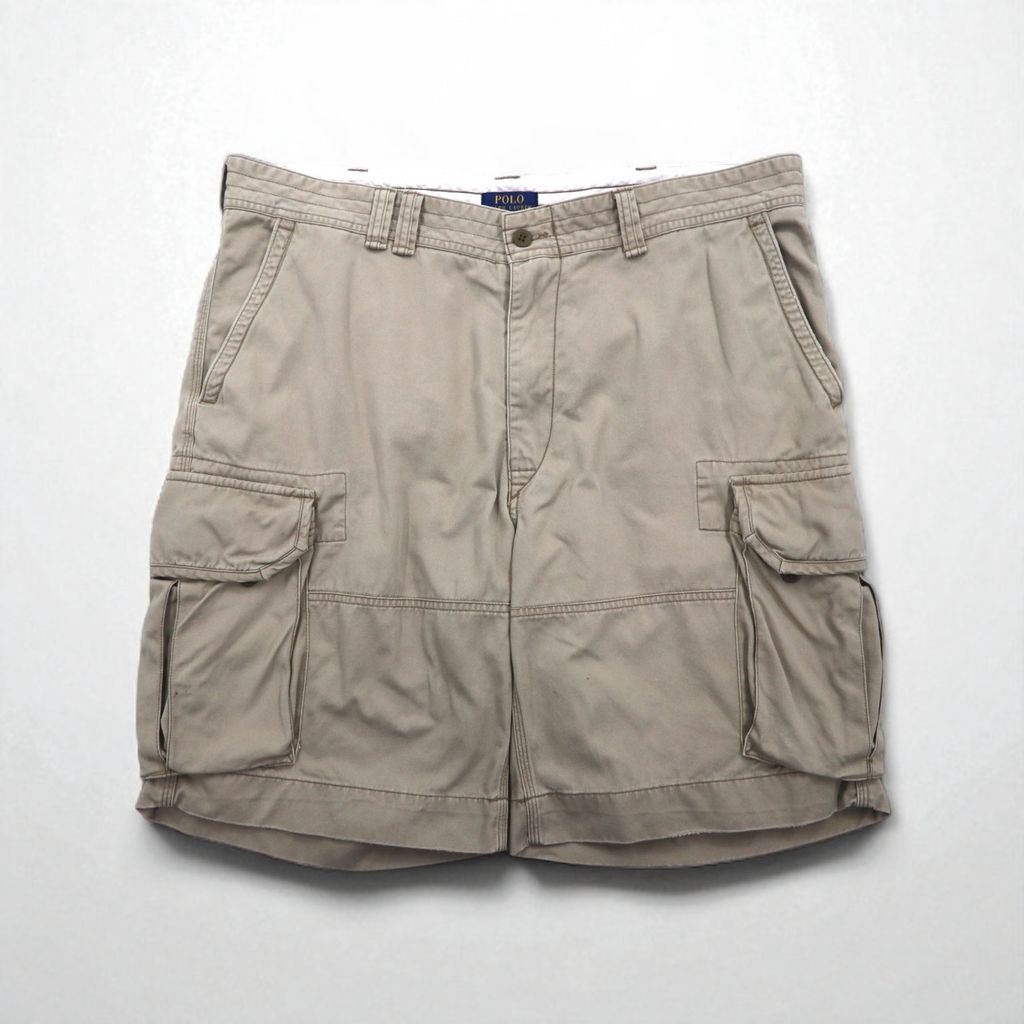Polo Ralph Lauren ポロチノ カーゴショーツ W34 ベージュ 古着 Polo Ralph Lauren チノ カーゴ ショーツ ショート パンツ