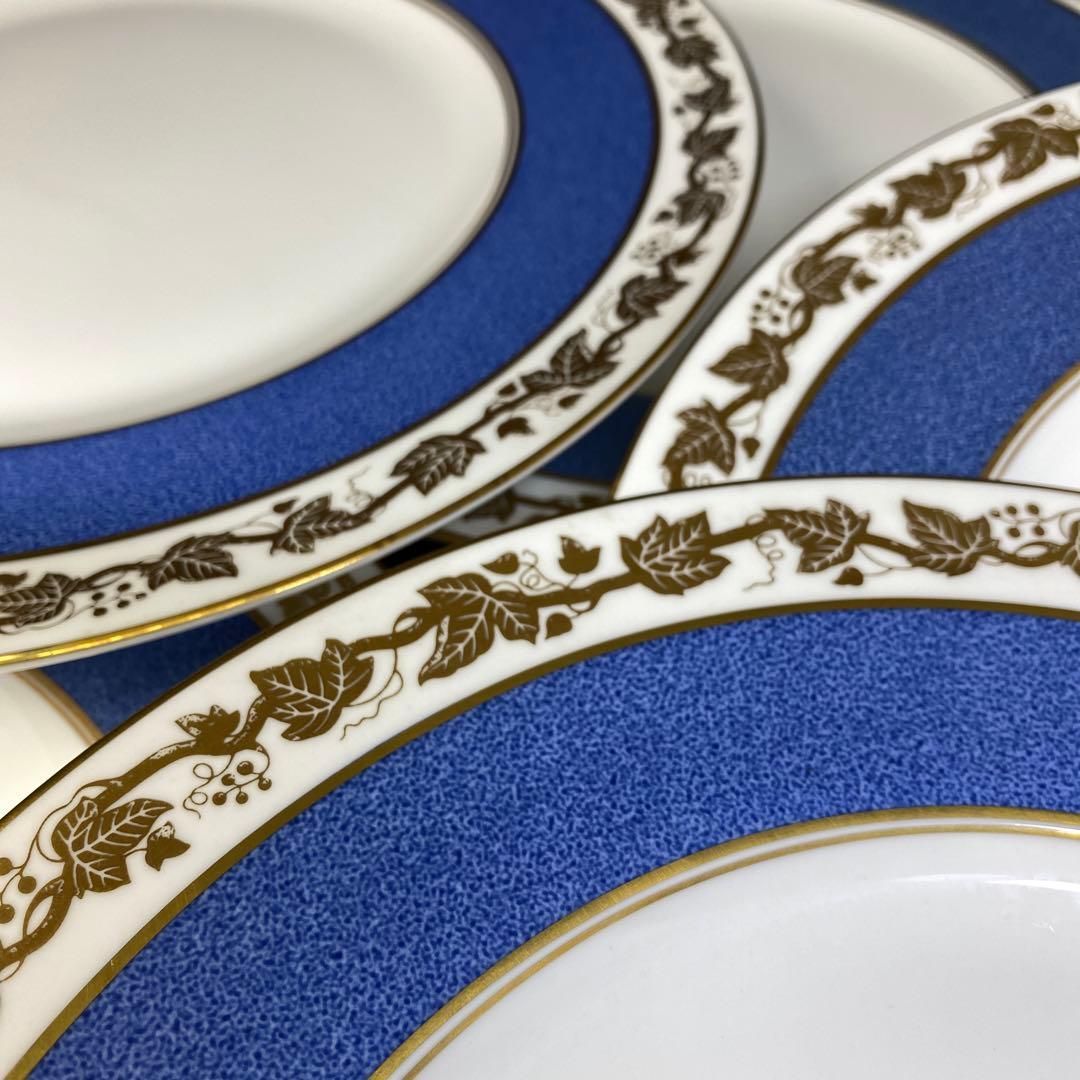 洋3ウェッジウッド ホワイトホールパウダーブルーディナープレート5枚27.5㎝