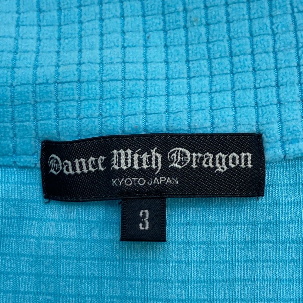 サイズ：3 DANCE WITH DRAGON ダンスウィズドラゴン  起毛 ハーフジップ 長袖Tシャツ  ブルー系 [240101420232] ゴルフウェア メンズ ストスト サイズ：3 DANCE WITH DRAGON ダンスウィズドラゴン 起毛 ハーフ