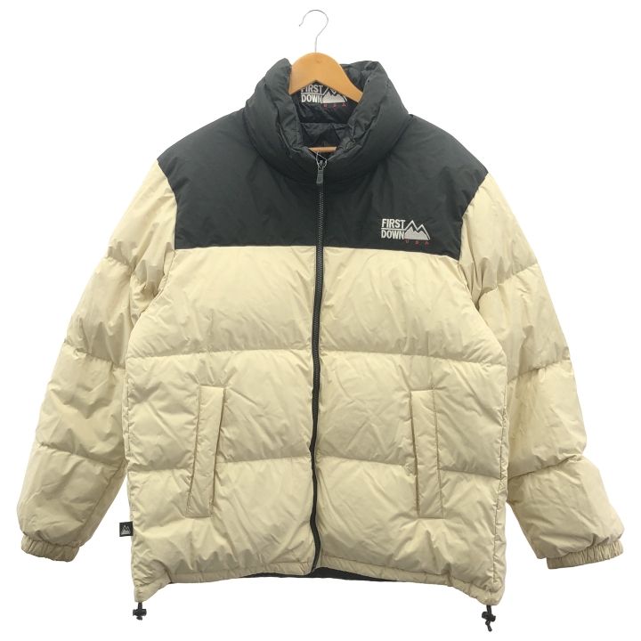 FIRST DOWN ファーストダウン ④ F542001 バブルダウンジャケット メンズ ベージュ×ブラック XL