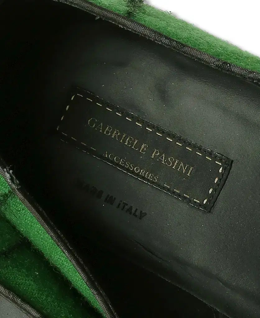  Gabriele Pasini グリーン CHECK エンブレム ローファー ローファー ブーツ 革靴
