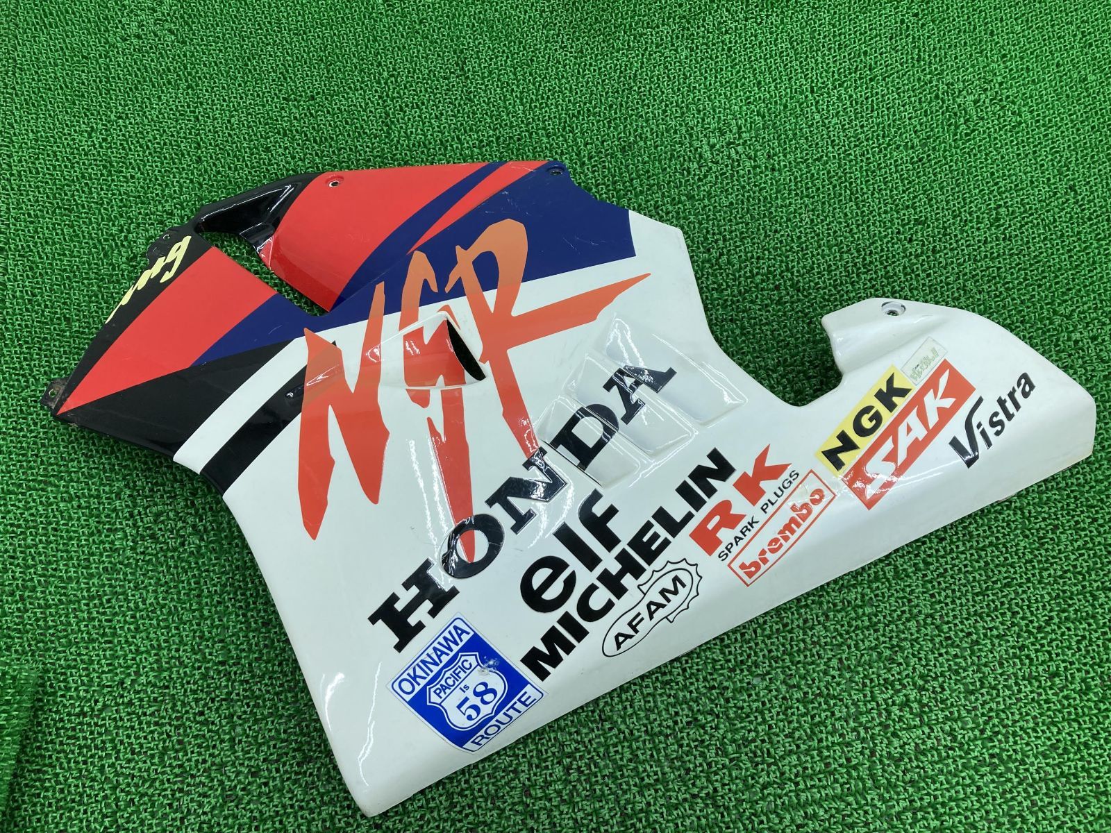 NSR250R-SP サイドカウル 左 白 社外 中古 バイク 部品 MC28 修復素材