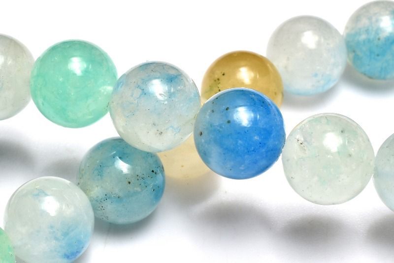 【１点物】希少◇高発色 トロレアイトインクォーツ(トロール石)　8.5mm　ブレスレット パワーストーン 天然石 _MA4789