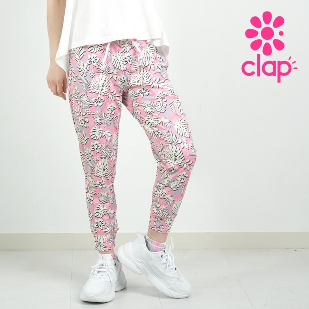 clap クラップ CLAPフィットネス ウェア クラップ フィットネスウェア レディース ブランド クロップドパンツ HIBISCUS CROPPED PANTS ピンク ハイビスカス かわいい 2025