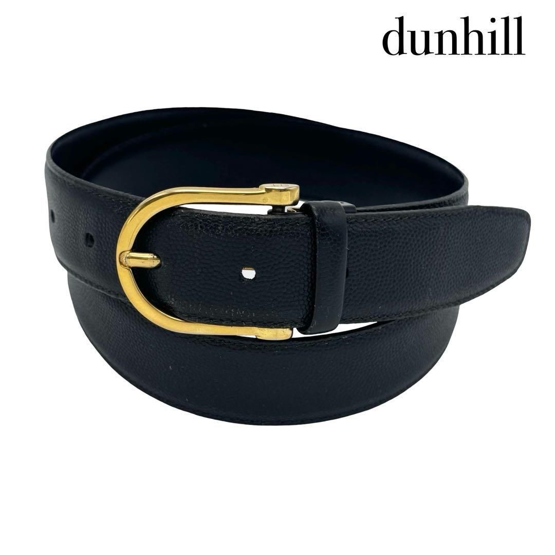 新品未使用 dunhill ブラックレザーベルト 新品未使用】 dunhill ベルト レザー メンズ ブラック