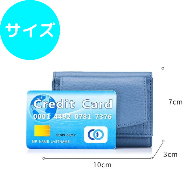 【大人気】三つ折りミニ財布　コンパクトウォレット　キャッシュレス　黒　本革　極小-7