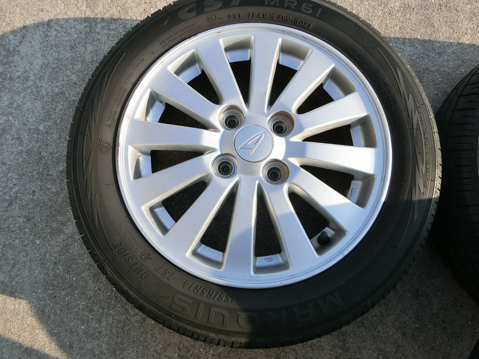 CA159 アルミホイール　14インチ　155/65R14 155/65R14 タイヤホイールセット アルミホイール ＆ タイヤ4本