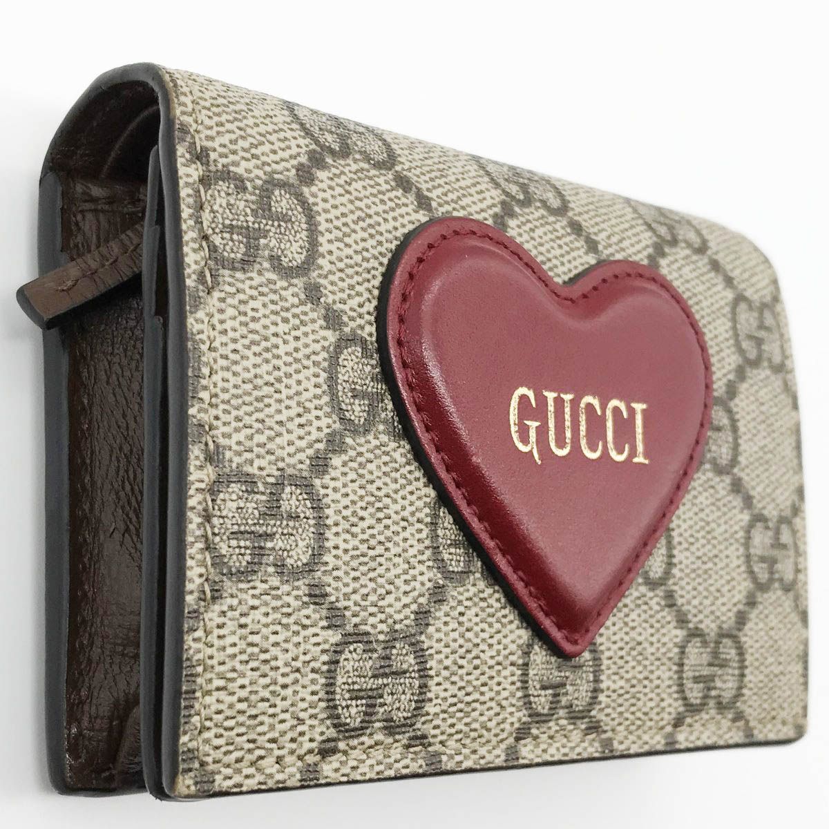 美品 GUCCI グッチ ハート 二つ折り財布 財布 ミニ財布 ベージュ GG柄 GGスプリーム レディース ファッション 小物 648848  USED - メルカリ