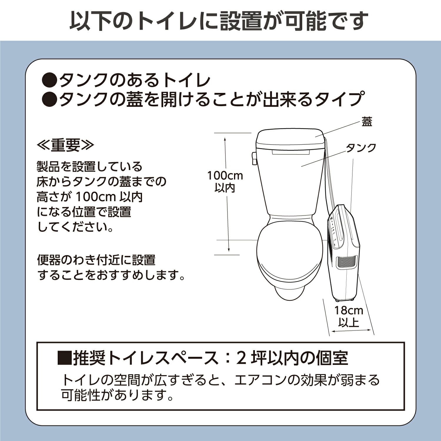 トイレ用冷暖房エアコン ACW A10-TA-208【工事不要】【室外機不要＆ダクト不要】【2023年度最新版】コンプレッサー式で超快適 クーラー  冷房 空調 ヒートショック トイレエアコン - メルカリ