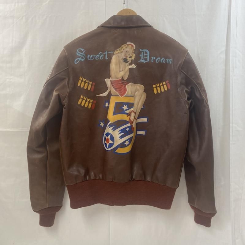 Buzz Rickson s バズリクソンズ ジャケット 上着 フライトジャケット レザージャケット LEATHER JACKET TYPE A-2 brown ピンナップガール RED RIB VERSION ホースレザー 馬革