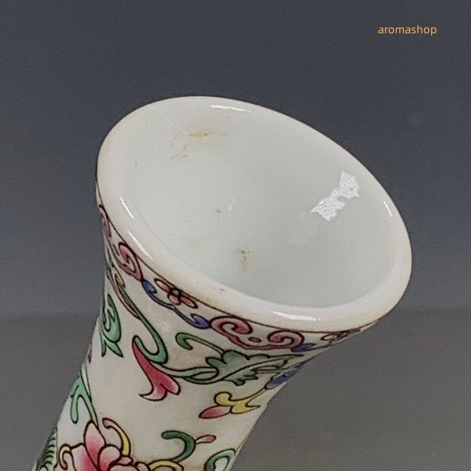 官窯焼き 粉彩描金 粉彩絡枝花卉小賞瓶 花瓶 磁器