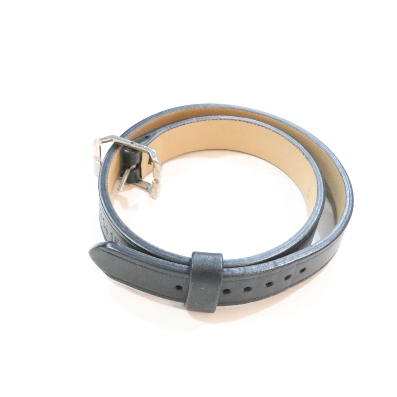 【中古A】MAISON MARGIELA メゾンマルジェラ 39.5cm メンズ ブレスレット ユニセックス レザーブレスレット 黒 正規品 中古A 古着