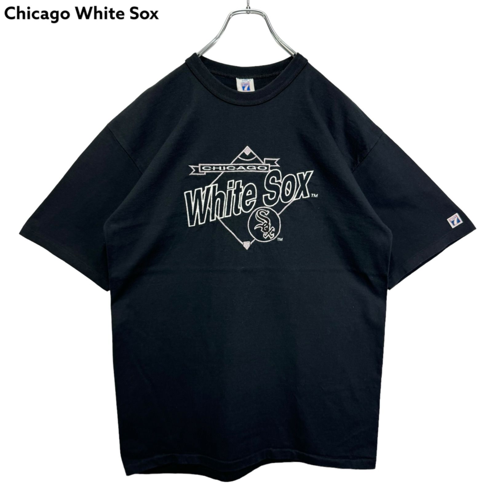 90s USA製 LOGO7 MLB Major League Baseball Chicago White Sox ホワイトソックス 刺繍ロゴ Tシャツ シングルステッチ ヴィンテージ 古着