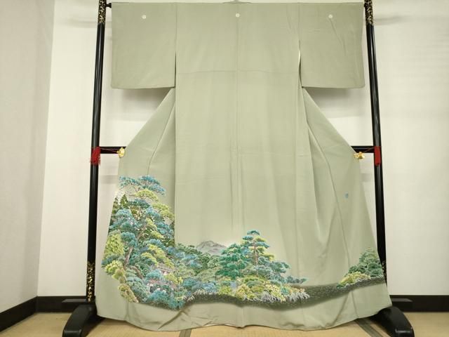 平和屋着物●本加賀友禅作家 庄田和晃 色留袖 風景文 正絹 AABB4468ck