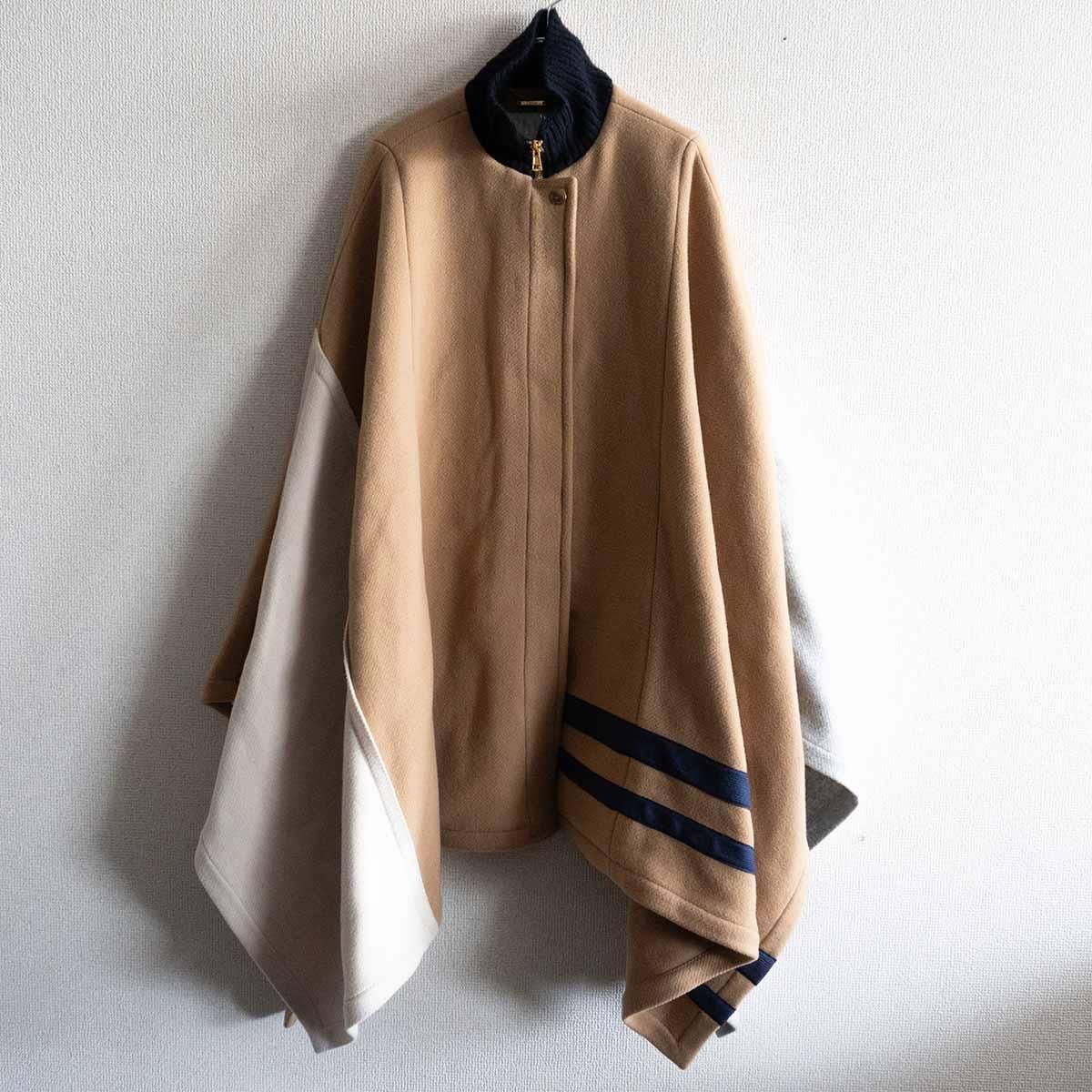 Chloe ヴァージンウール ポンチョ ケープコート 34 クロエ キャメル 25040631