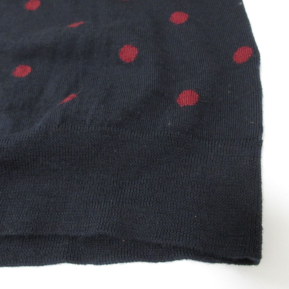 良品 COMME des GARCONS GIRL コムデギャルソンガール ドットジャガード 長袖 ニット プルオーバー セーター NR-N011 XS ネイビー レディース 古着 中古 良品 COMME des GARCONS GIRL コムデギャルソンガール ドット