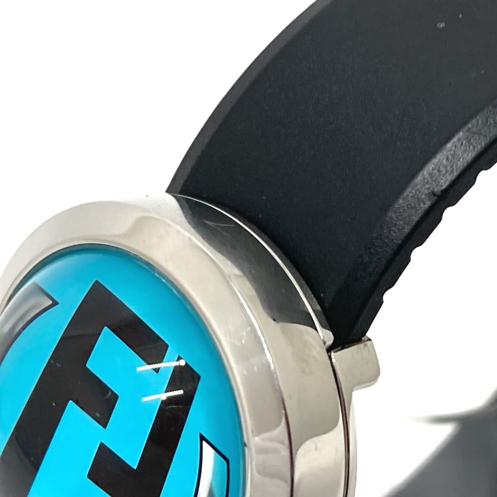 フェンディ FENDI ブースラ 8010 L FF ロゴ ドーム型 クオーツ 腕時計 SS シルバー×ブラック