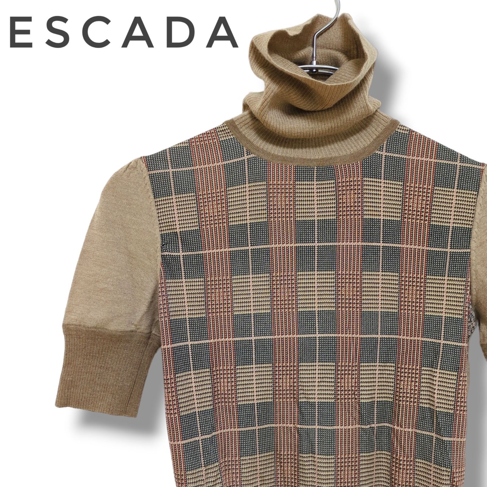 ESCADA エスカーダ トップス ニット タートルネック 徳利 半袖