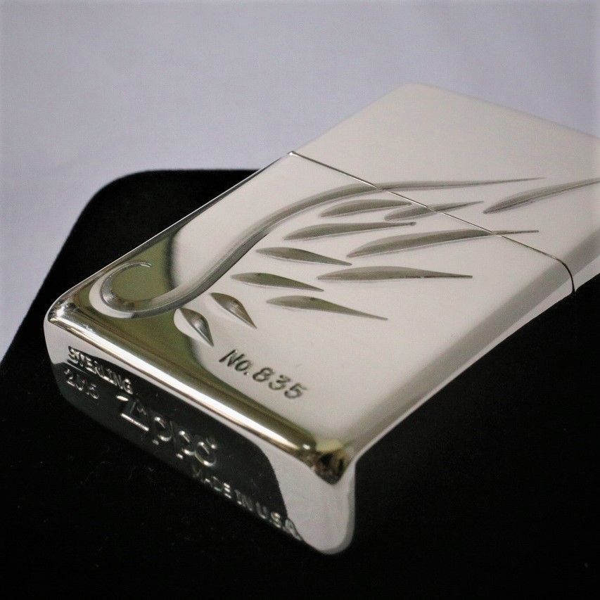 純銀ZIPPO V-WING スターリングシルバー ジッポ ライター ナンバー入り 