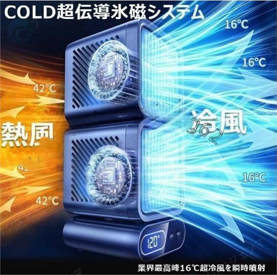 卓上 扇風機 小型 スポットクーラー 強力冷風 USB充電 冷風機 ポータブルエアコン 自動首振り 風量6段階 強力 コンパクト 熱中症対策 ZYP31秋冬