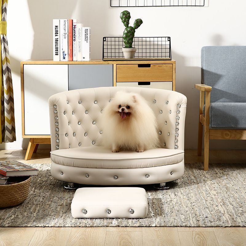 ペットソファ 犬用ベッド 脚付き きらきら ラグジュアリー キラキラ 小型犬 豪華 姫系 プリンセス ピンク ホワイト ブラック