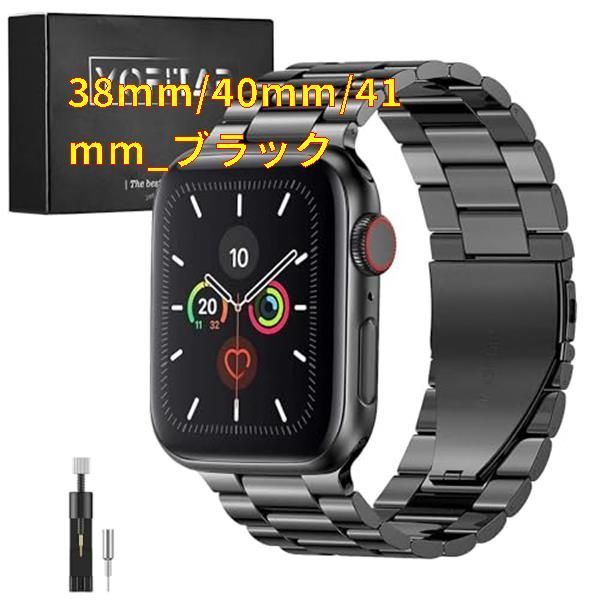 新品未使用】38mm/40mm/41mm_ブラック [YOFITAR] Apple Watch 用バンド