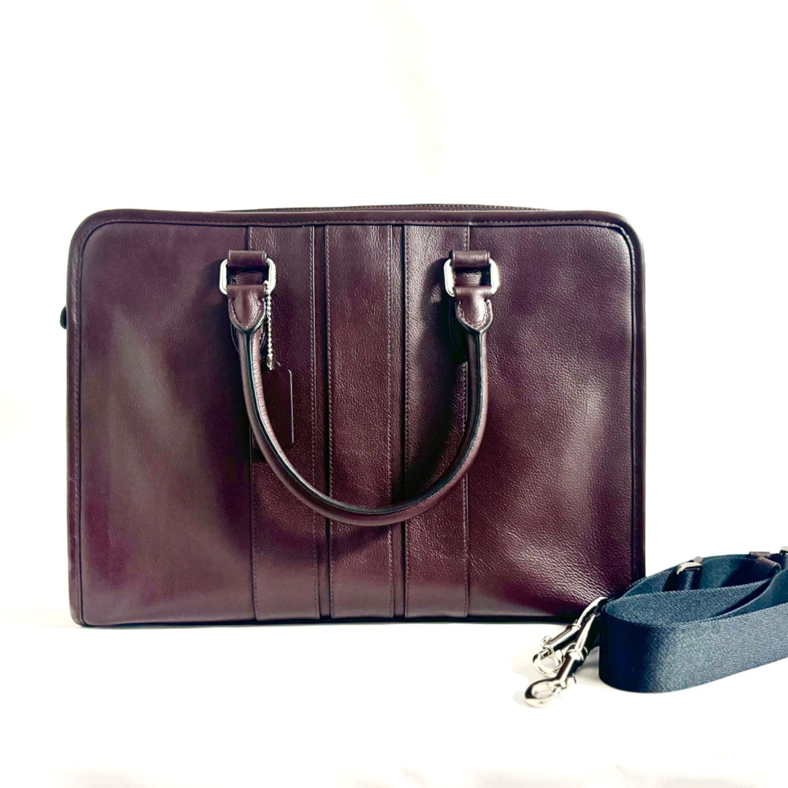 COACH ビジネスバッグ レザー　バイカラー 鑑定済】コーチ COACH ビジネスバック レザー バイカラー