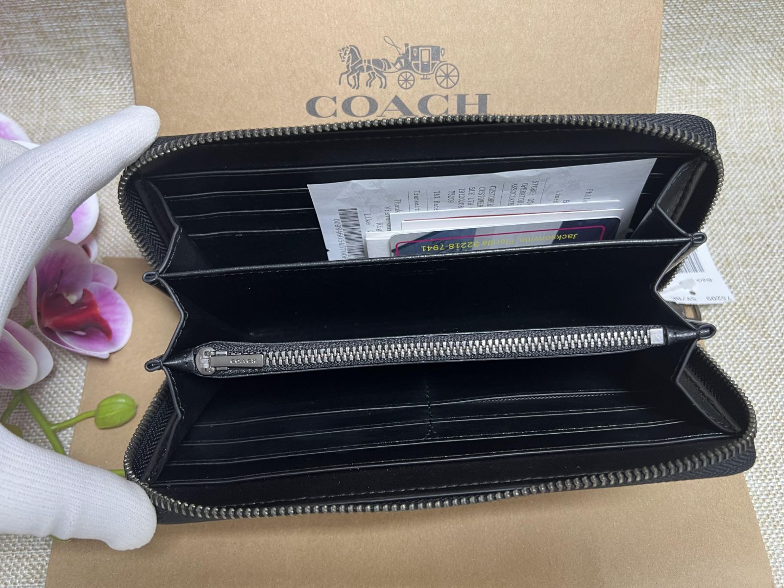 COACH 長財布 財布 アコーディオン ウォレット スポーツ カーフ レザー 