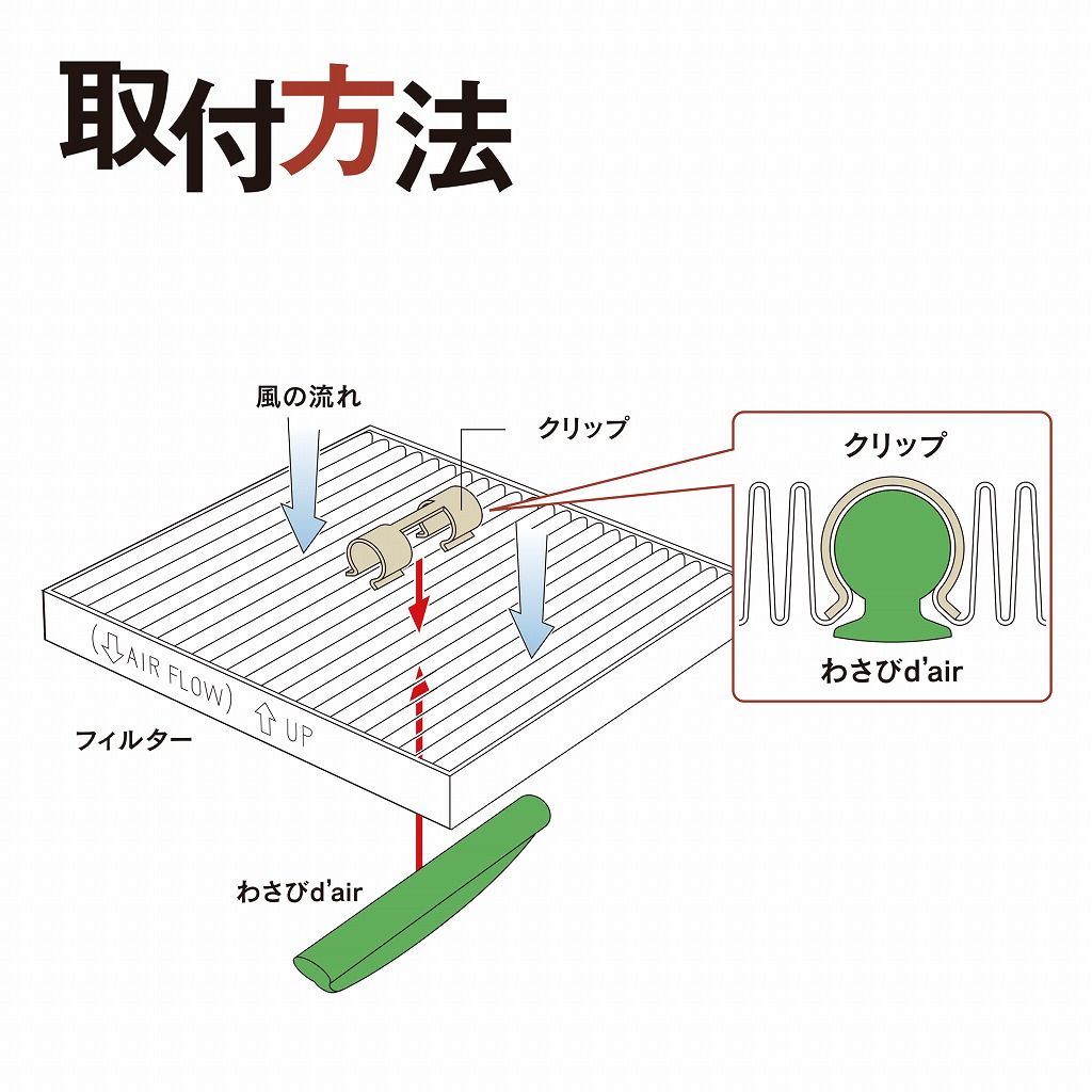 【メール便】3個セット ヴァレオ Valeo わさびデェール わさびd'air カーエアコン用消臭抗菌剤 カビ防止 消臭 抗菌 メール便送料無料 代引き不可