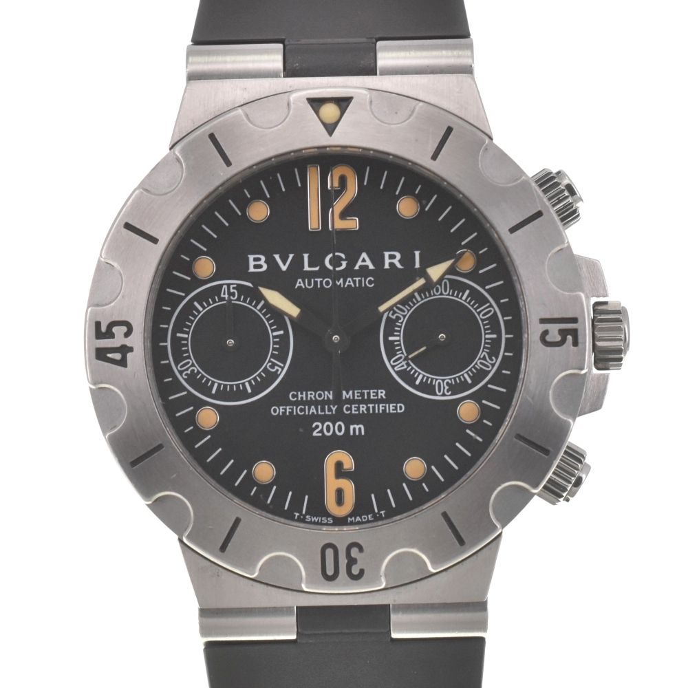 ベルト ブルガリ BVLGARI SCB38S ディアゴノ スクーバ クロノグラフ 自動巻き メンズ き M 140132