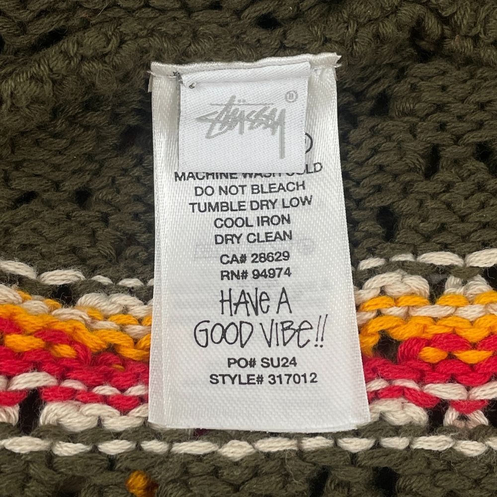 STUSSY ステューシー ×Patta Stripe Loose Gauge Crewneck Sweater ニット セーター カーキ系 サイズXL 正規品 / 35927 Patta x Stussy Stripe Loose Gauge Crewneck Sweater (Olive
