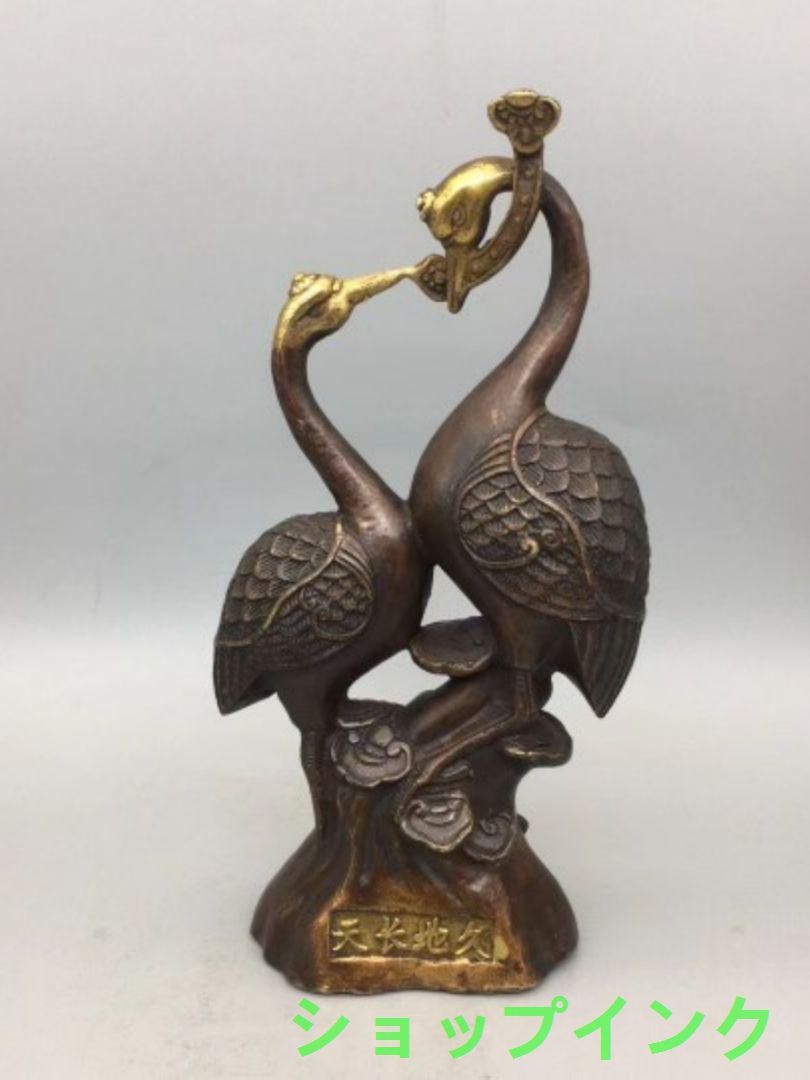 銅器の鶴の 置物 百年好合 如意吉祥 家庭 装飾品 現代工芸品 置物 銅器の鶴の 置物 百年好合 如意吉祥 家庭 装飾品 現代工芸品