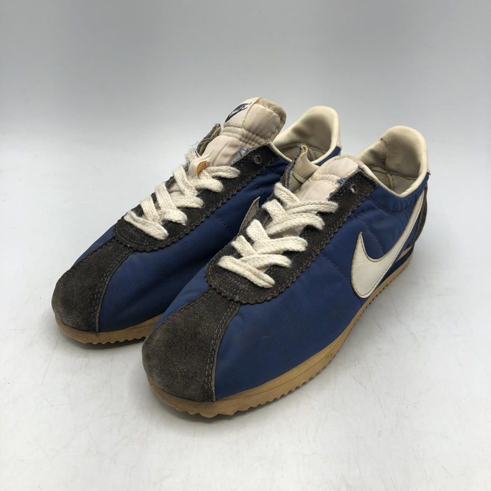 【中古】80s NIKE ナイロンコルテッツ 台湾製 サイズ9 （アウトソール実寸26cm） 紺 ソール、ライニング硬化 ナイキ ローカットスニーカー[17]