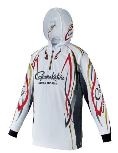 がまかつ ウェア GM 3736 2 WAYプリントジップシャツフーディ ホワイト L