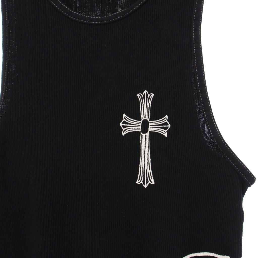 クロムハーツ リブタンク CHROME HEARTS (クロムハーツ) ロゴプリント リブタンクトップ