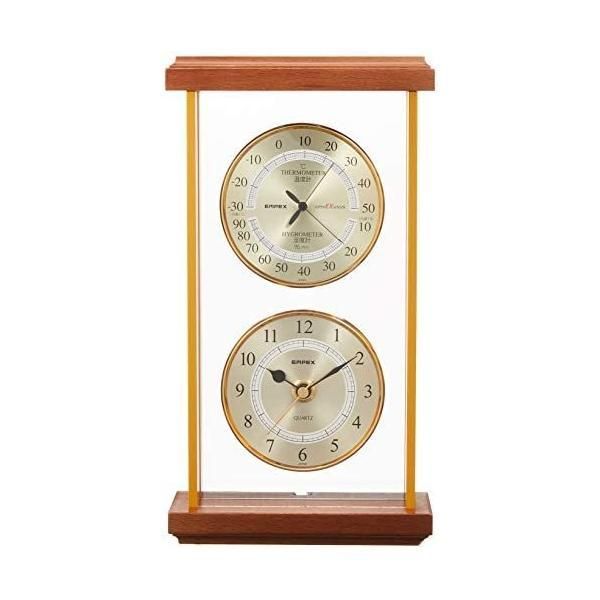 EMPEX エンペックス気象計 SUPER EX PRESEED スーパーEX温 湿度 時計 置き型 ウッド 25.5X14.3X