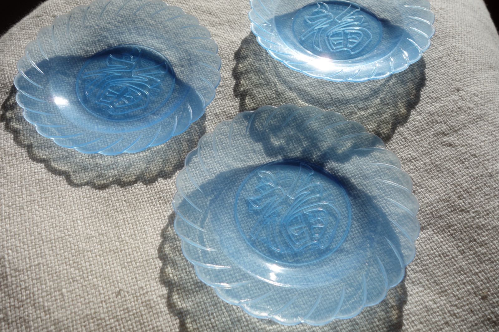 【カラフルプラスチック豆皿】福/囍/5色/ベトナム雑貨/小皿/ソーサー/ベトナムチェー/ベトナム料理/台湾/夜市/ダブルハピネス/喜喜/コースター