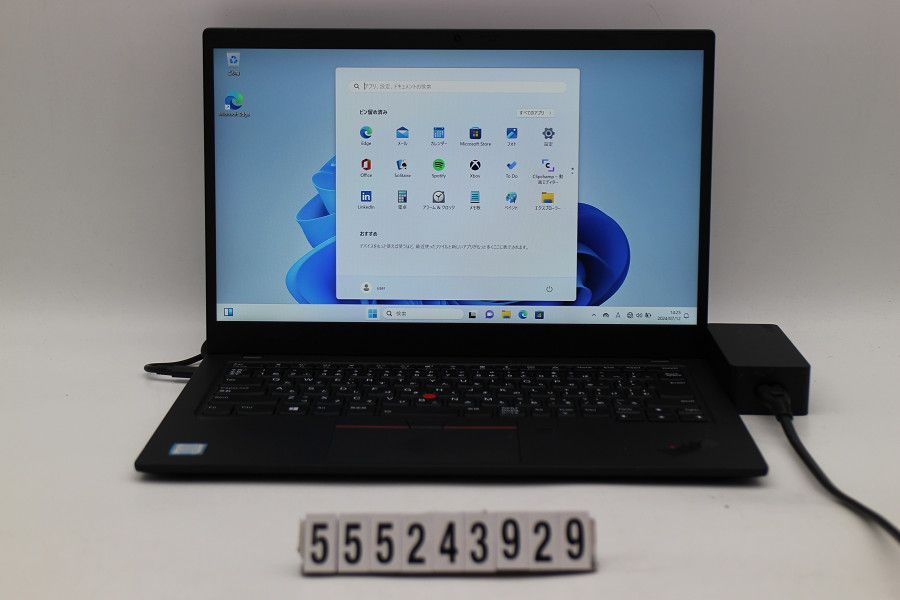 Lenovo ThinkPad X1 Carbon 7th Gen Core i5 8265U 1.6GHz/8GB/256GB(SSD)/14W/FHD(1920x1080) タッチパネル/Win11 【555243929】