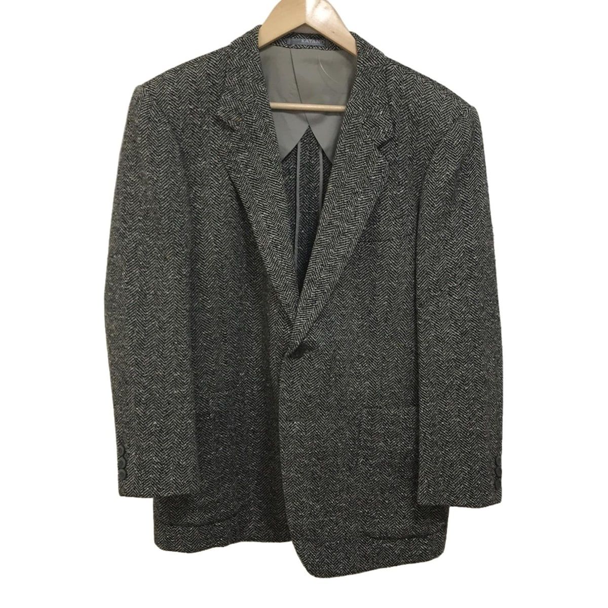 ZEGNA Ermenegildo Zegna ゼニア エルメネジルド ゼニア ジャケット メンズ - 黒×アイボリー×マルチ 長袖 ネーム刺繍 冬