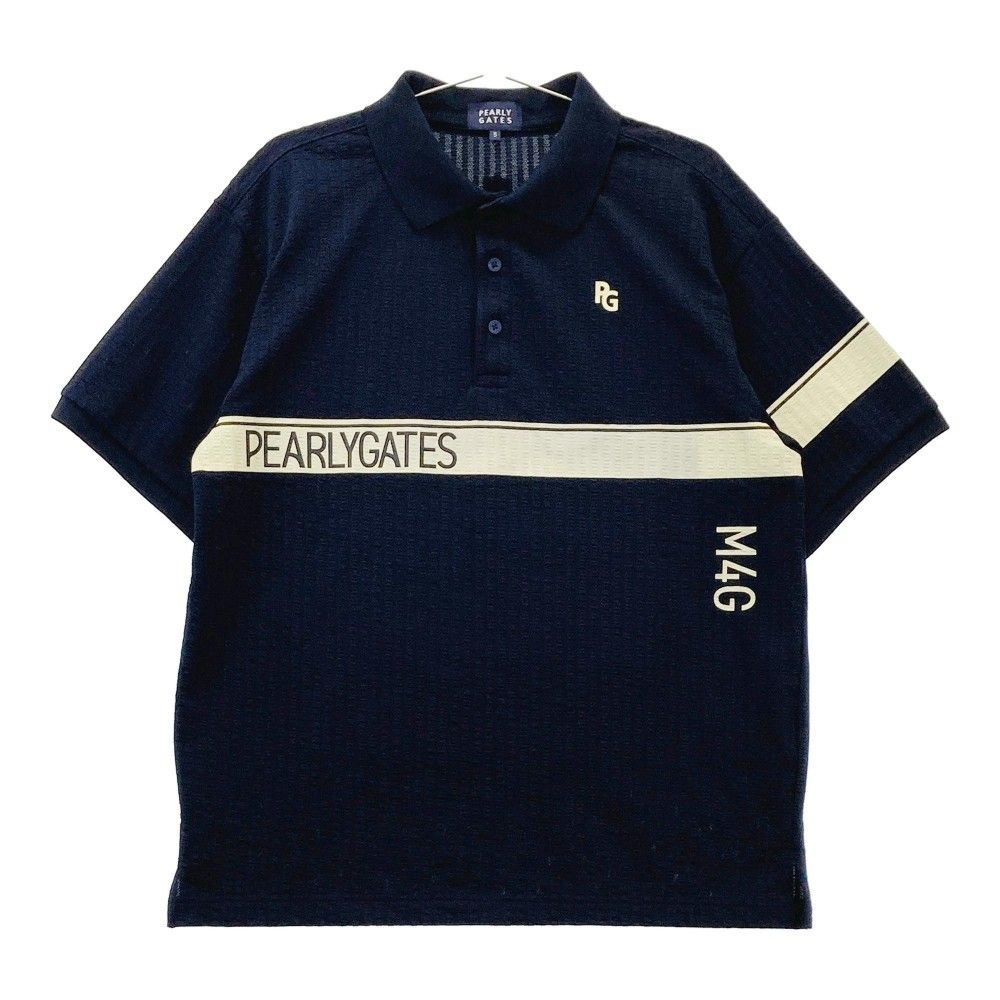 PEARLY GATES ネイビー ジップアップポロシャツ サイズ5 ☆三連休限定セール☆ PEARLY GATES ネイビー ポロシャツ サイズ