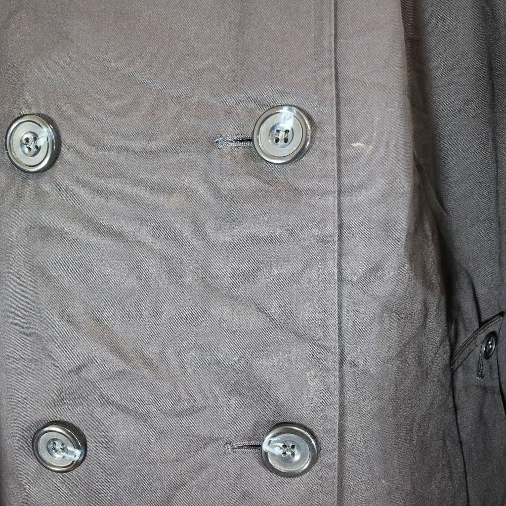 70年代 カナダ製 Aquascutum アクアスキュータム トレンチコート 防寒 アウター ロング丈 ネイビー (メンズ XL相当) 中古 古着  N6767