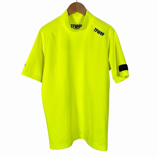 新品未使用　TFW49 半袖　モックネック　イエロー　S TFW49 ゴルフウェア モックネック 半袖 ロゴ 蛍光 イエロー S - メルカリ