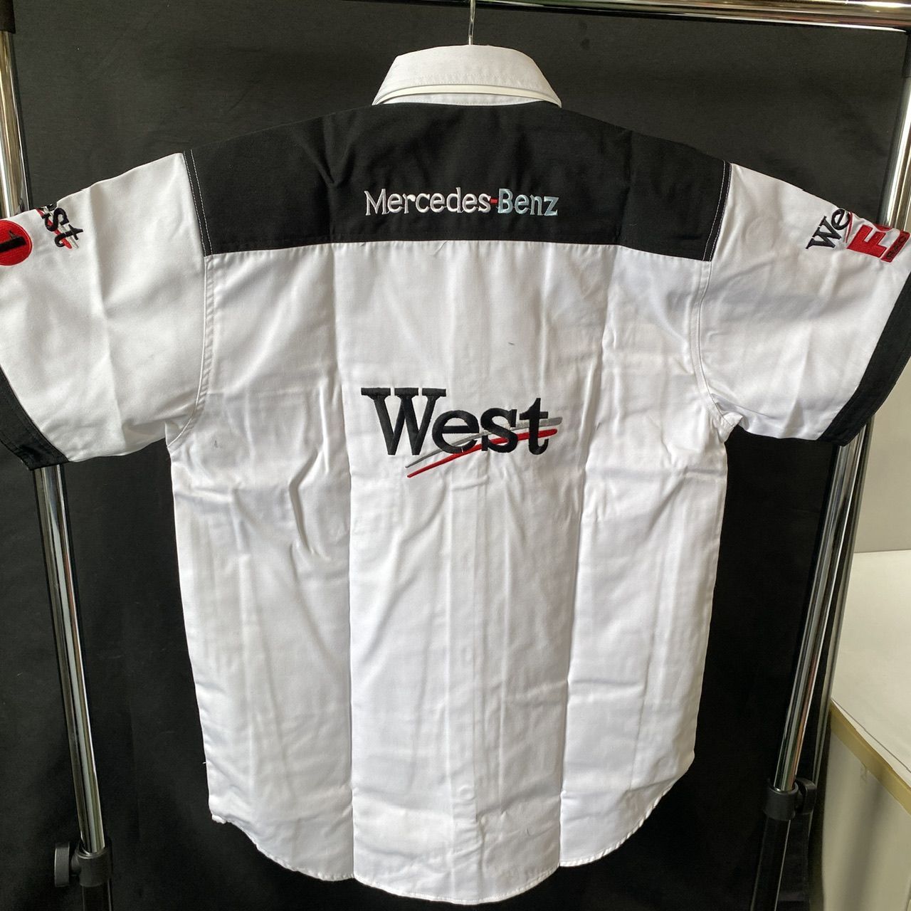 メルセデスベンツ F1 半袖ピットシャツ パイロットシャツ 作業服 L◆ミシュラン Michelin West マクラーレン ロゴ刺繍 2003年 ファッション F1 メルセデスベンツ ピットシャツ パイロット
